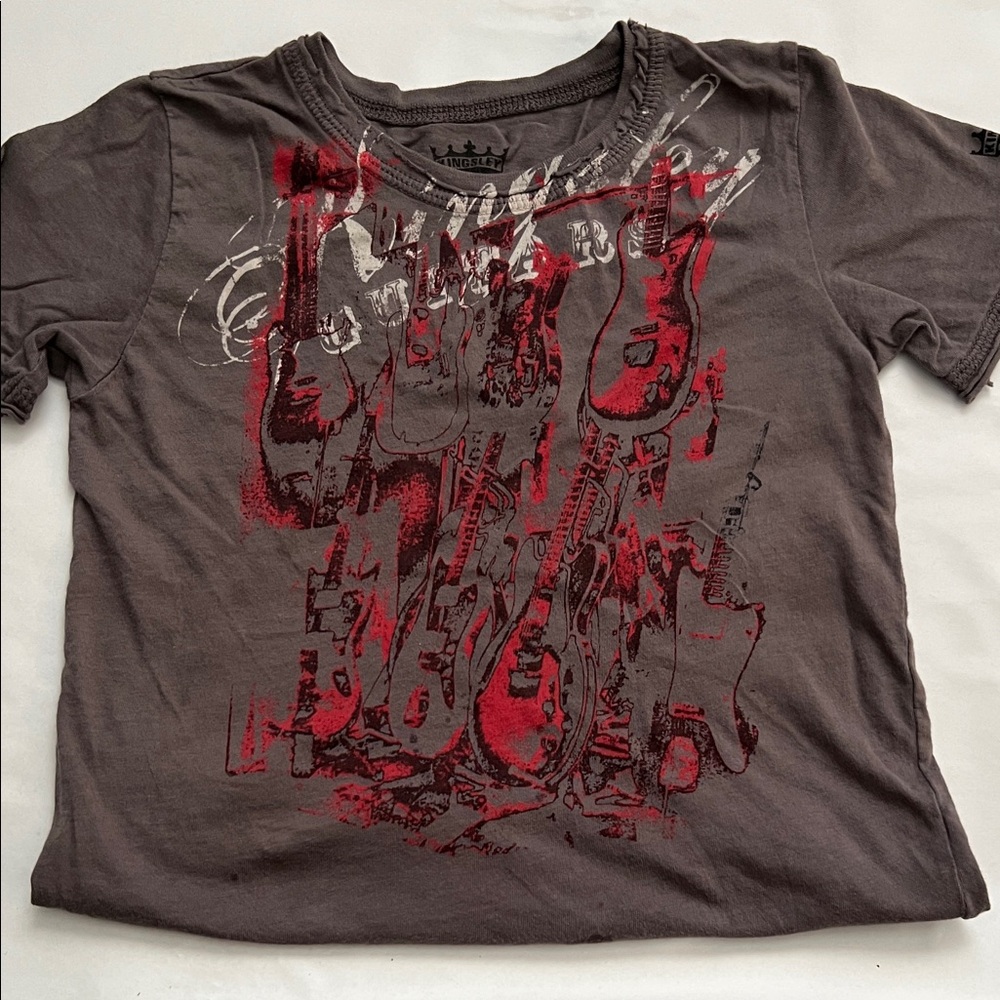 Kingsley Graphic Kids T-Shirt - Red and Gray